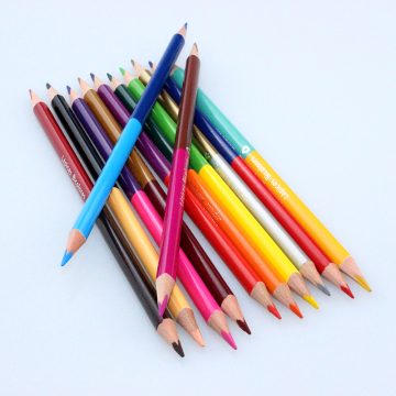 Wooden Coloring Pencils Set - Double Ended Colour Pencils 24 Colors