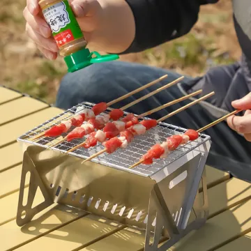 Outdoor hiking Folding Bbq Grill charcoal cooking stove Stainless Steel detachable portable bbq stoves