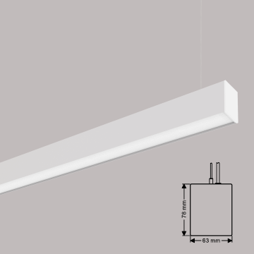 18W/24W LED Hanging Linear Light with Micro-prism Lampshade and IP20 Rating