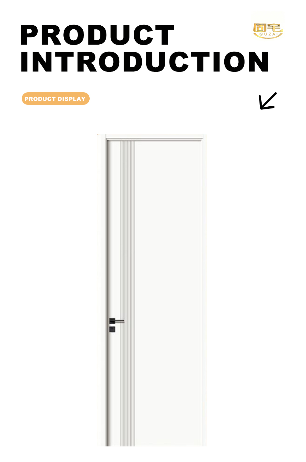 Slim Vertical Strip Bedroom Interior Door X