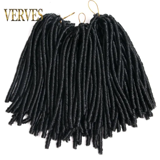 Black 14inch 70g/pack Crochet Braids Synthetic Braiding Hair Extension Afro Hairstyles Soft Dreadlock Black Faux