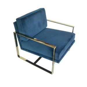 Single gold stainless steel armchair