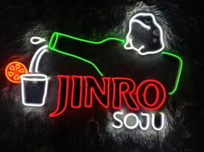JINRO SOJU Neon Sign: LED Store Decoration Light for Home, Office, and Business
