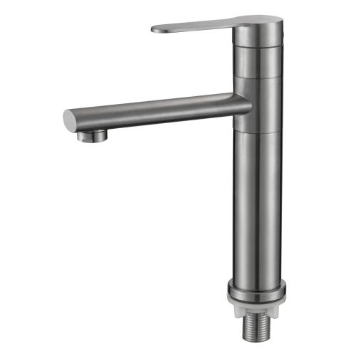 Bathroom 304 Stainless-Steel Sink Single cold Basin Faucet