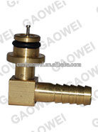 1/4 barb brass barbed elbow CO2 inlet fitting with check valve and o ring, water dispense spare parts