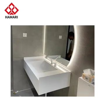 Modern White Monolithic Sink Basin for Bathroom