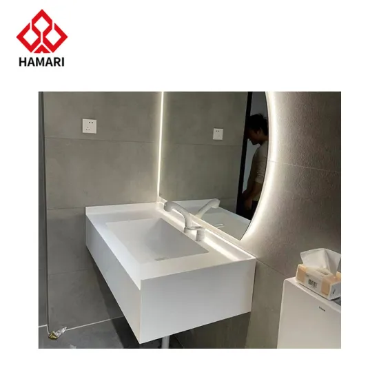 Modern White Monolithic Sink Basin for Bathroom