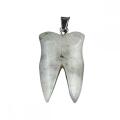 Labradorite Tooth Necklace for Women Men Handmade Craved Stone Teeth