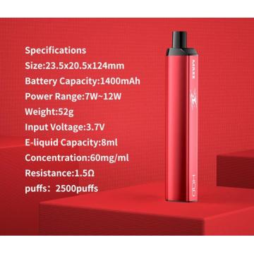 Dispositivo de vagem descartável HQD 1200 puffs