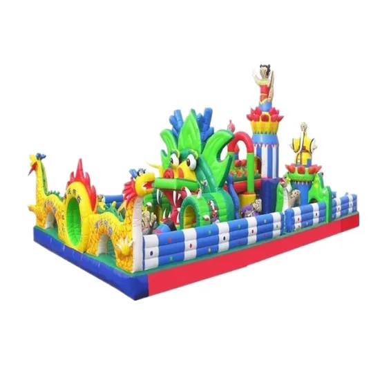 Wholesale Inflatable Family Fun City Equipment: Giant Amusement Park Slide with Bouncer