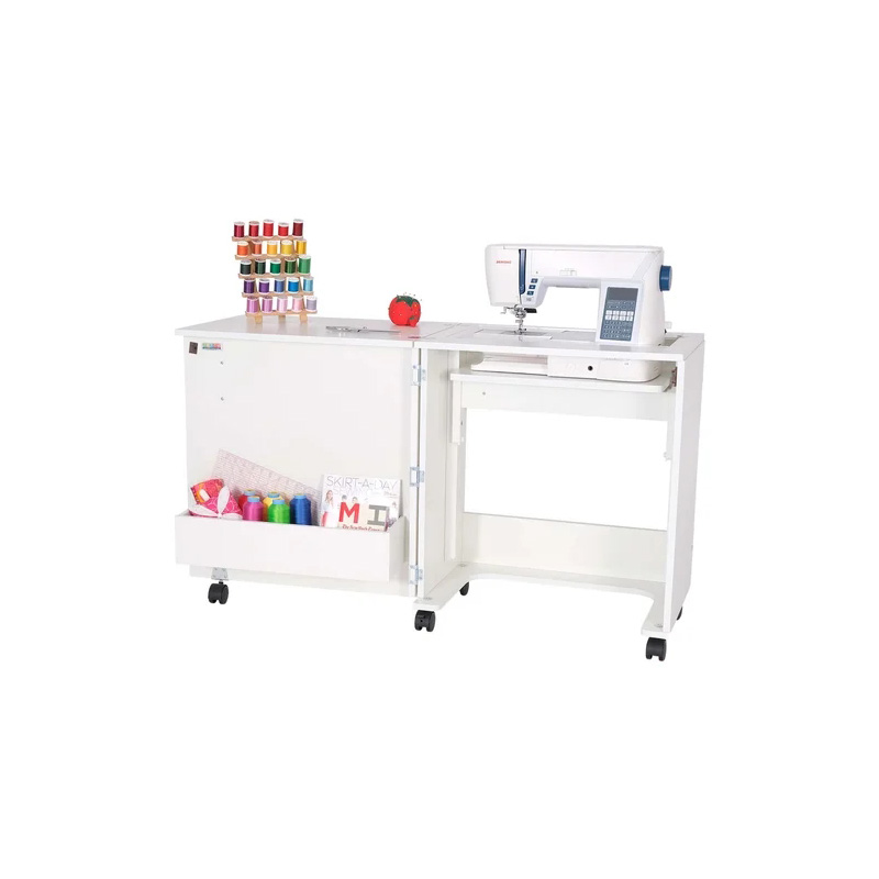 sewing cabinet with hydraulic machine lift