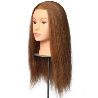 Beauty salon hairdressing training head with 100% human hair