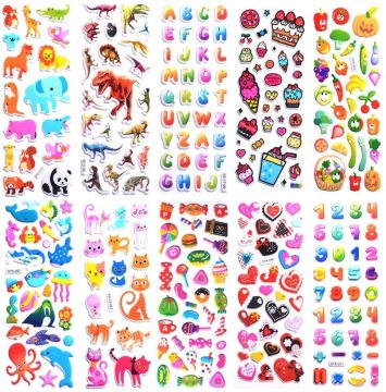 Custom Design Kids Bulk Stickers with 3D Puffy Patterns for Toddlers