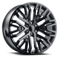 Chevy Replica Wheels 6Lug Black Rim 22x9 Milled