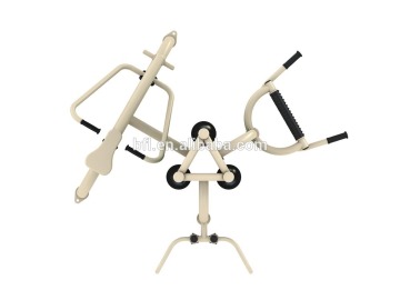 Outdoor gym equipment three person swing and waist back massager