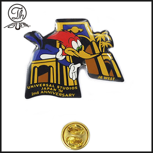 Silver cut-shape digital pin badge