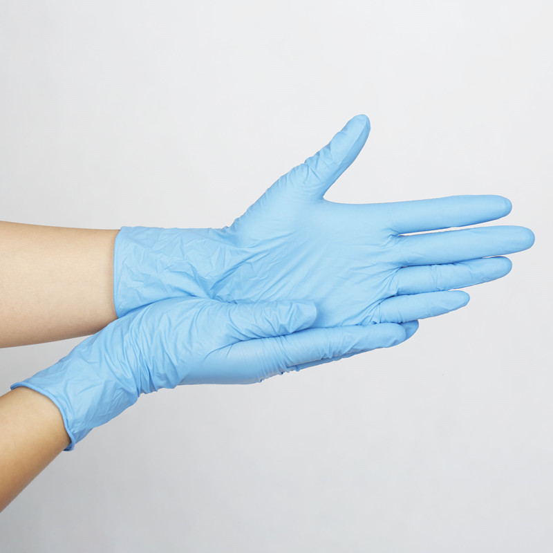 AQL1.5 blue disposable nitrile gloves powder-free