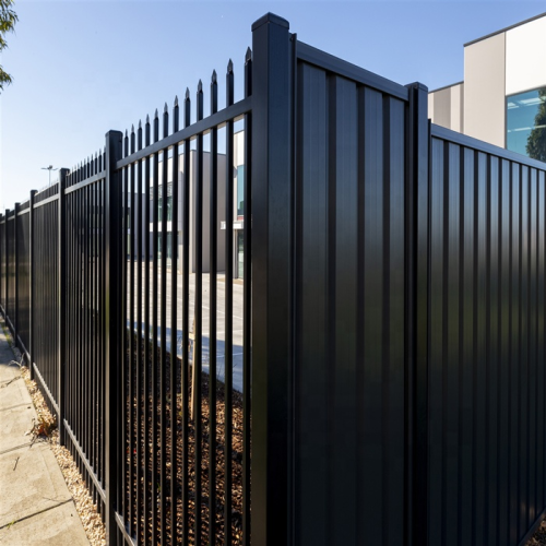 Steel Fence Pakistan Powder Coating Security Rolled Top Fencing Factory