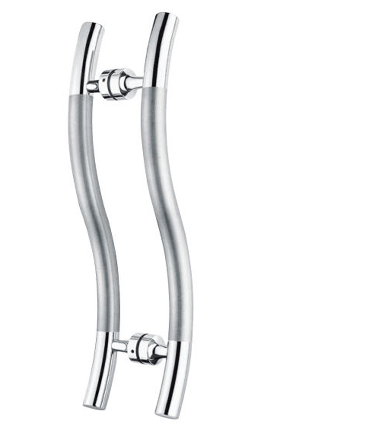 Manija de la puerta de vidrio de acero inoxidable en forma de S