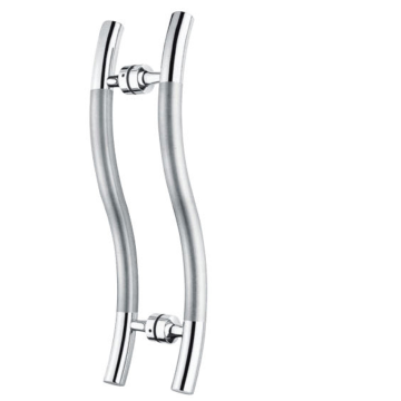 Manija de la puerta de vidrio de acero inoxidable en forma de S