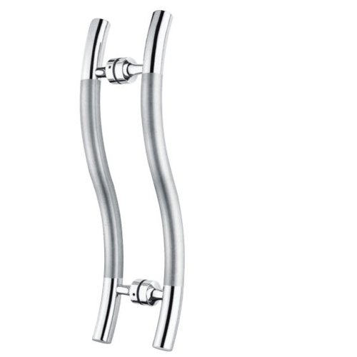 Manija de la puerta de vidrio de acero inoxidable en forma de S