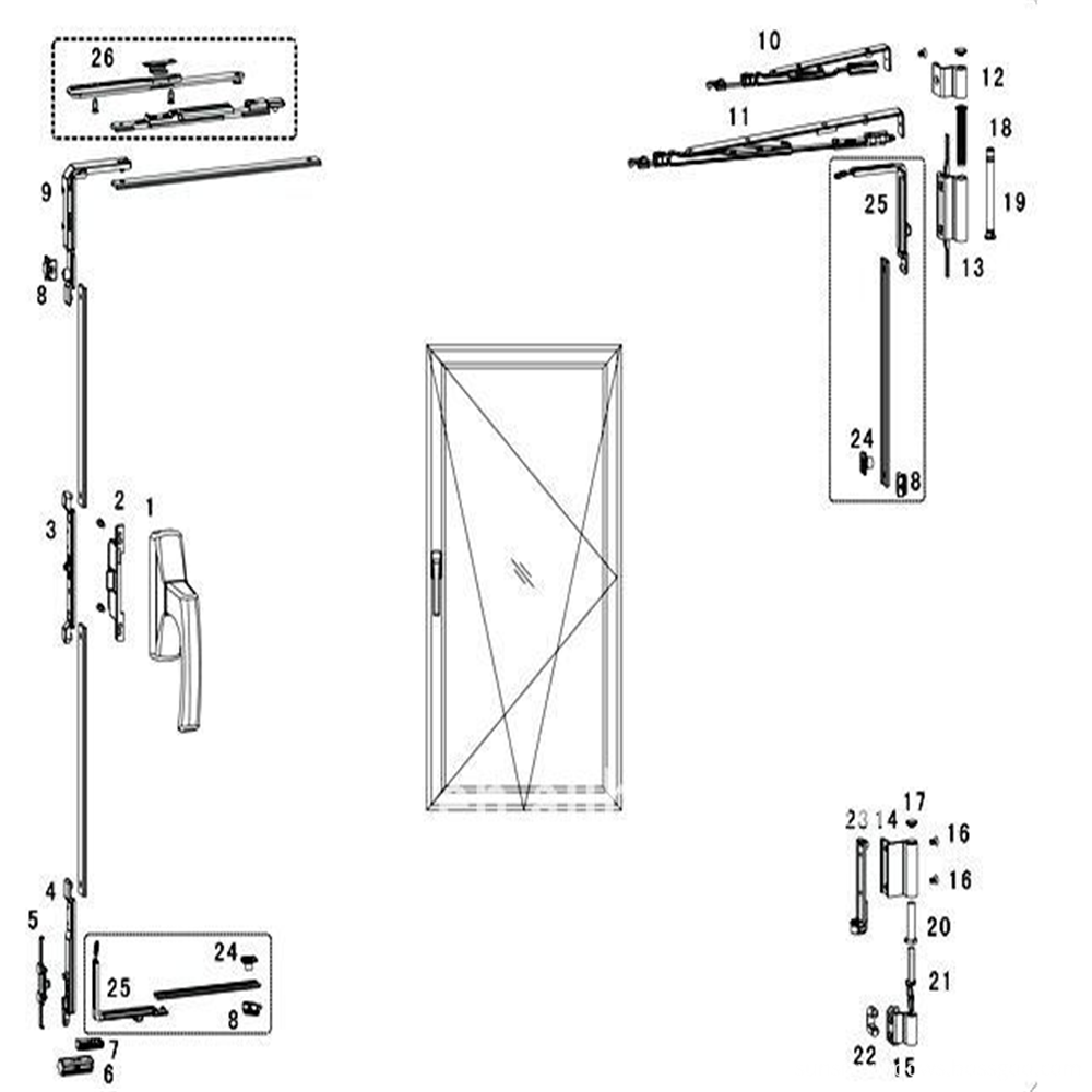 Window Hardware Aluminum Tilt&Turn Fitting