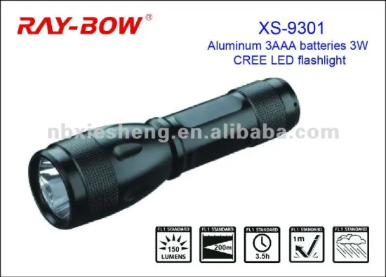 3AAA batteries led flashlighting