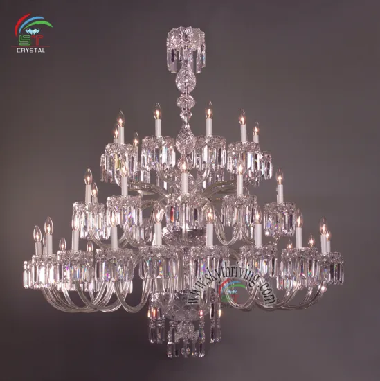 40 lights big crystal traditional chandelier for stairwell