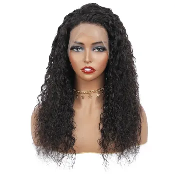 Top Quality Brazilian Human Hair Lace Front Wig,Natural Dream Custom Lace Wig,Natural Color Black water wave Wig