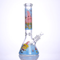 35 cm/13,8 pollici, occhiale hippies, bronging da beche di vetro con motivazione da cartone animato, tubo d'acqua di vetro borosilicato, bong di vetro, caveah di vetro