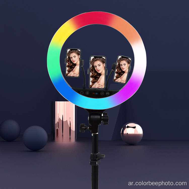 شاشة تعمل باللمس LED Video selfie RGB Ring Light