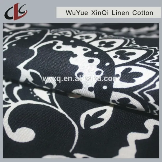 100%Linen 14*14 50*54 53/54" Printed Fabric