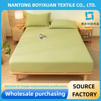 Grass Green Fitted Sheet for Home Use