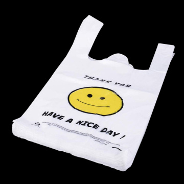 Custom Own Logo Printed Plastic Shopping T-Shirt Bag