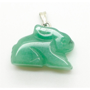 Pendentif Aventurine Vert Forme Rabbite