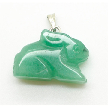 Rabbite Shape Green Aventurine pendant