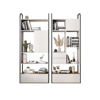 Bookcase MDF Book Shelf with Drawers Wooden Cabinet