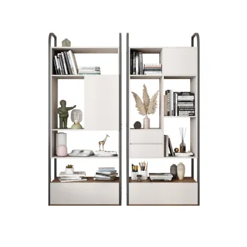 Bookcase MDF Book Shelf with Drawers Wooden Cabinet