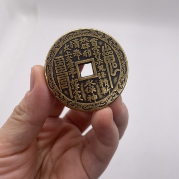 Customized Ancient Chinese Dragon Metal Craft Brass 3D Gold Coin Manufacturer