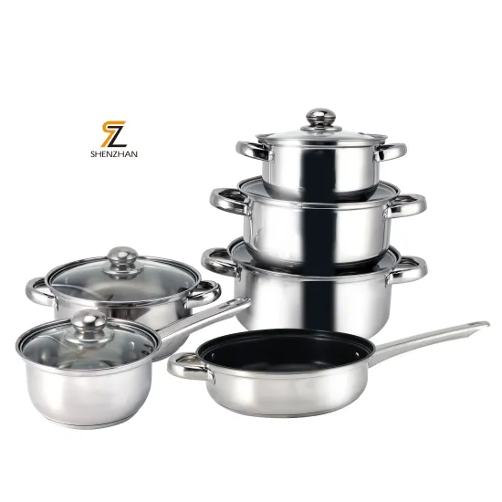 Custom Kitchen Cookware: Stainless Steel Pot and Pan Sets with Glass Lid