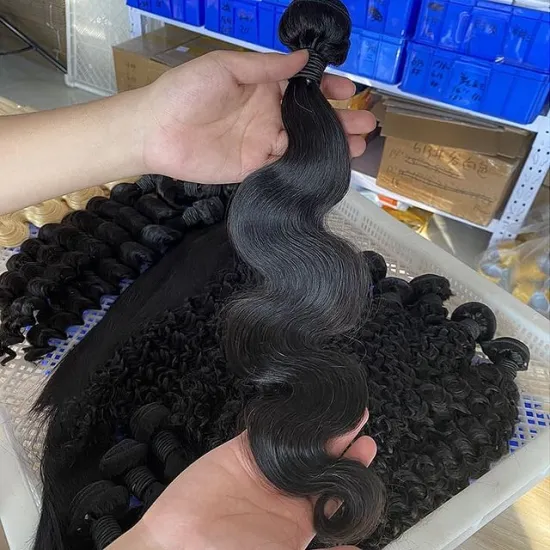 100% Full Cuticle Aligned Virgin Body double drawn bundles unprocessed virgin extensions