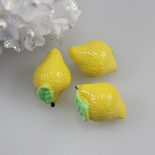 Wholesale 3D Lemon Resin Charms Kids Fashion Necklace Jewelry Making Accessory Dollhouse Toys Gifts