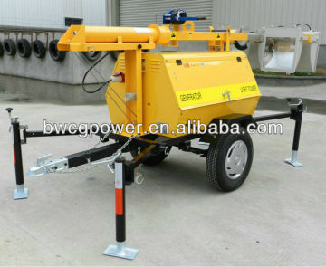 Hot sale mobile light tower with Quanchai engine60Hz 10kva 9m high Mast 4*100 LED