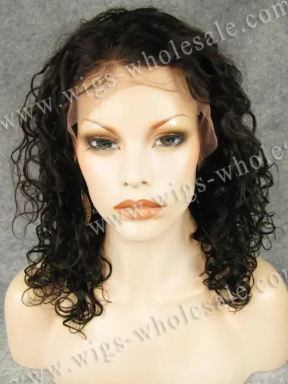 Wholesale Human Hair Curly Black Full Lace Factory Qingdao Wig Maker