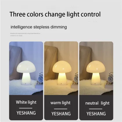 Korean Japanese Stained Glass Mushroom Desk Bedroom Bedside Lamp