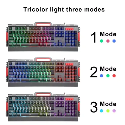 D Gaming Wired Keyboard Mouse Combo Set USB LED Colourful Keyboard Mouse K33 for Gamers