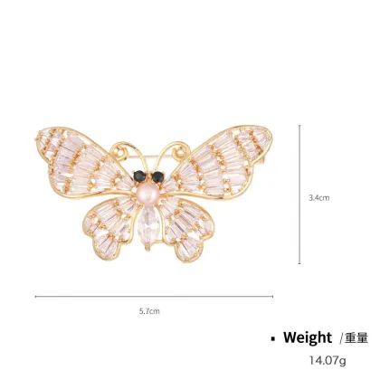 SANKO strass swan pearl designer brooch pins