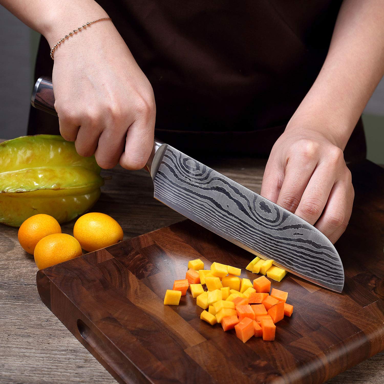 chef knife wood handle