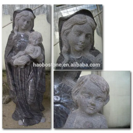 Natural stone Mary and baby Jesus Statue