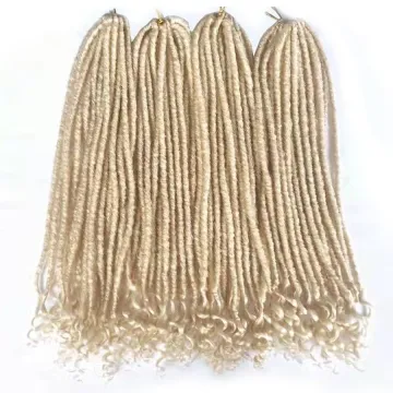 Crochet Faux locs Curly End Braids Hair Extensions 18 inch goddess synthetic hair Jumbo Dreads Hairstyle Ombre Crochet Braids